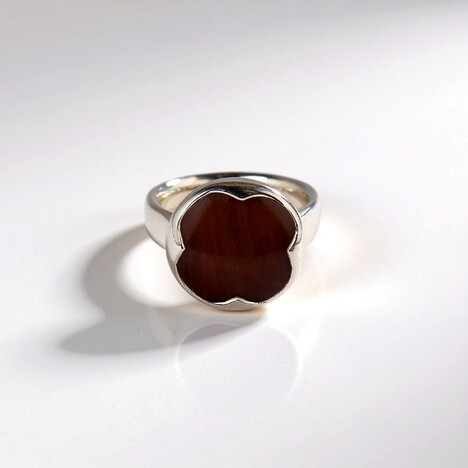 Anello in argento con Legno Fossile