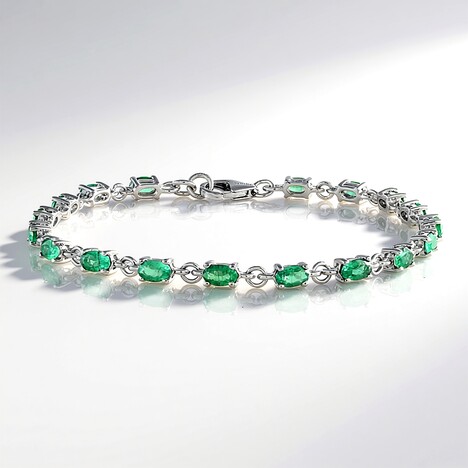Bracciale in argento con Apatite Verde