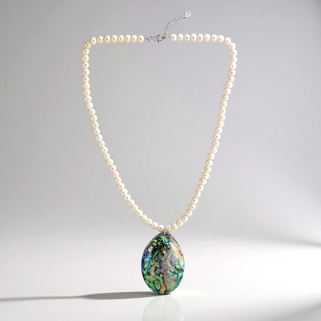 Collana in argento con Conchiglia Abalone (TPC)