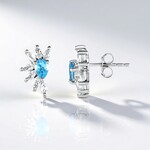 Boucles d'oreilles en argent et Topaze bleu Suisse
