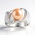 Anello in argento con Perla Ming color Pesca (TPC)