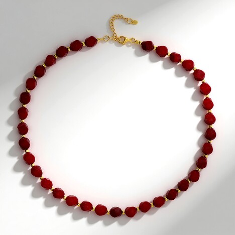 Collana in argento con Quarzo Rosso