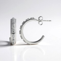 Boucles d'oreilles en argent et Diamant I2 (I) (de Melo Essence)