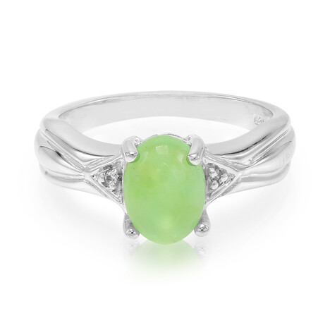 Anillo en plata con Crisoprasa