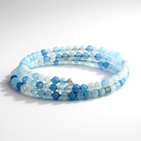 Bracciale in acciaio con Acquamarina Brasiliana (Riya)
