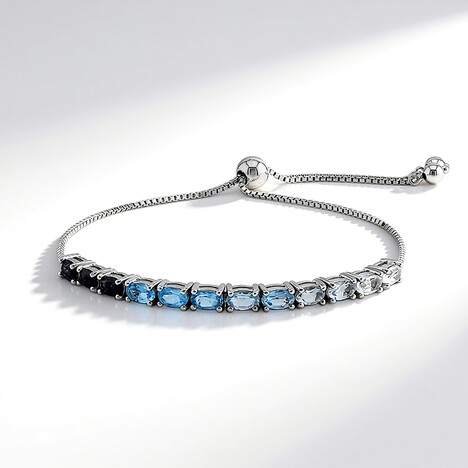 Bracelet en argent et Topaze bleu de Londres