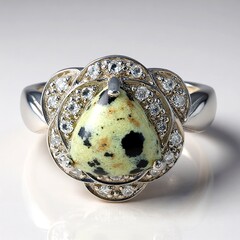 Anello in argento con Diaspro Dalmata