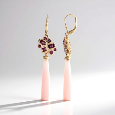 Pink Chalcedony Silver Earrings (KM by Juwelo)