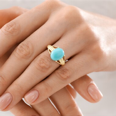 Zilveren ring met een Sleeping Beauty Turkoois (Faszination Türkis)