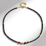 Collana in argento con Zaffiro Fancy