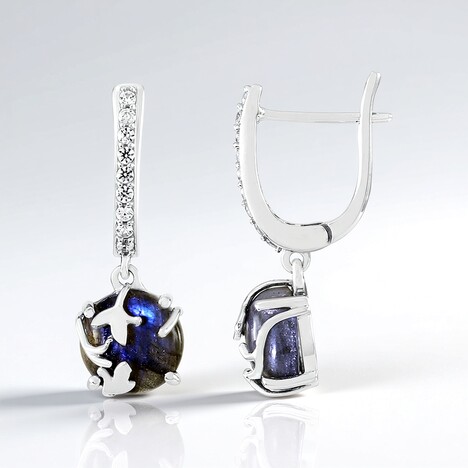 Orecchini in argento con Labradorite