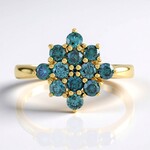 Anello in argento con Diamante Blu I2