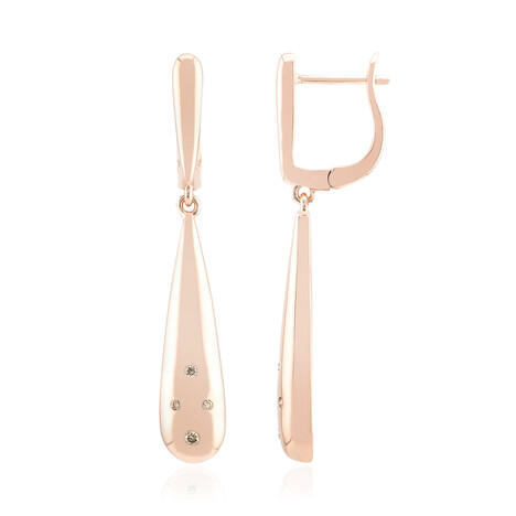 Zilveren oorbellen met I1 Argyle-Rose de France diamanten (Annette)