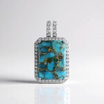 Pendentif en argent et Turquoise cuivrée bleue (Faszination Türkis)