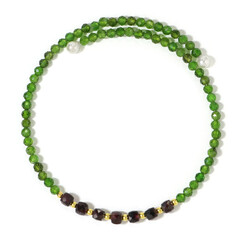Russian Diopside Steel Bangle (Riya)