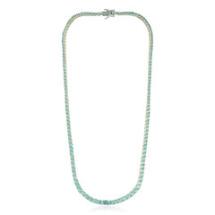 Fluoro Green Apatite Silver Necklace