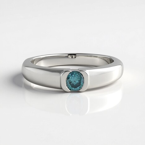 Bague en argent et Diamant bleu I2
