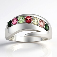 Anillo en plata con Turmalina rosa de Brasil (de Melo Essence)