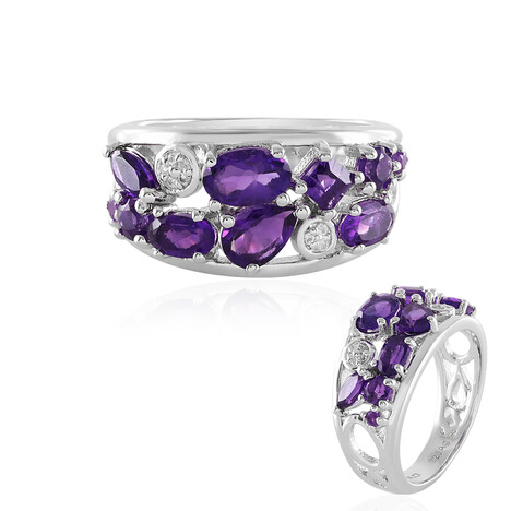 Bague en argent et Améthyste de Zambie