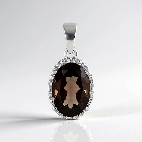 Pendentif en argent et Quartz fumé