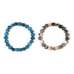 2er Set Edelstein-Armbänder