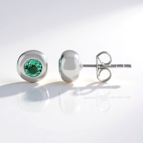 Orecchini in argento con Smeraldo Colombiano