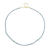 Blauer Diamant-Silberhalskette