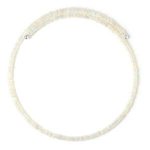 Collar al cuello en acero con Ópalo de Welo (Riya)