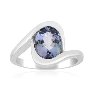 Unheated Tanzanite Silver Ring