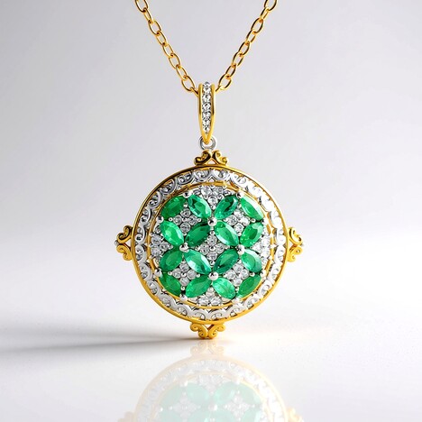 Collana in argento con Smeraldo Zambia (Gems en Vogue)