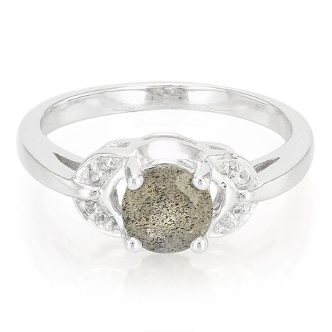 Anillo en plata con Espectrolita