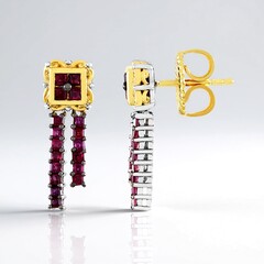 Orecchini in argento con Rubino della Birmania (Gems en Vogue)