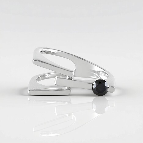 Anello in argento con Diamante Nero (de Melo Essence)