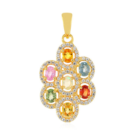 Fancy Sapphire Silver Pendant