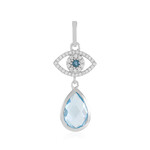 Colgante en plata con Topacio azul cielo