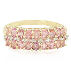 Nicht erhitzter Padparadscha-Saphir-Goldring