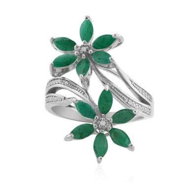 Anello in argento con Smeraldo Brasiliano