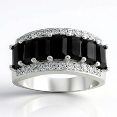 Anello in argento con Zaffiro Nero