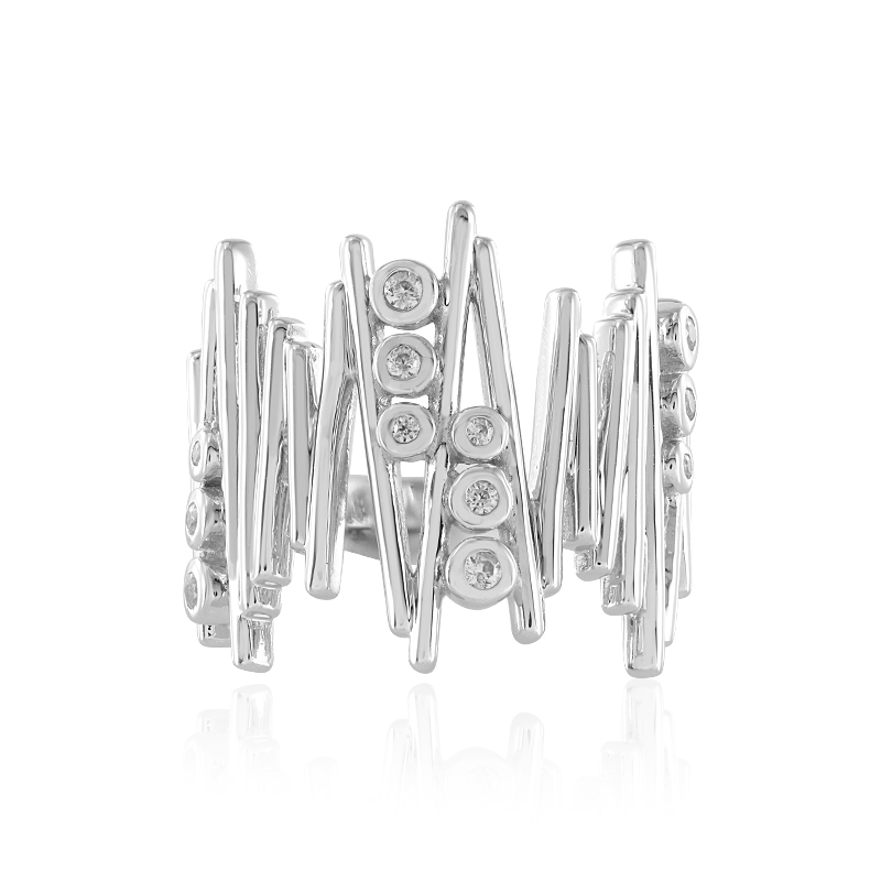 Anello in argento sterling con zircone Design moderno