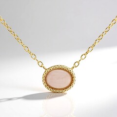 Collana in argento con Quarzo Rosa