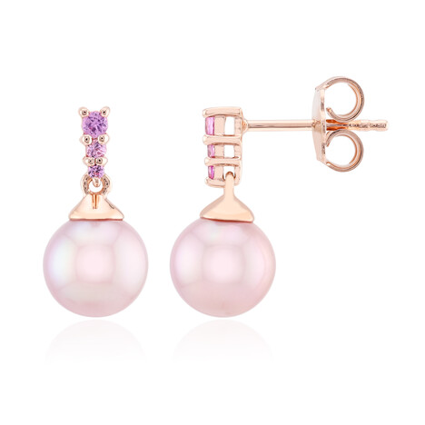 Pendientes en plata con Perla Ming púrpura (TPC)