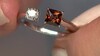 Bague en argent et Zircon cognac