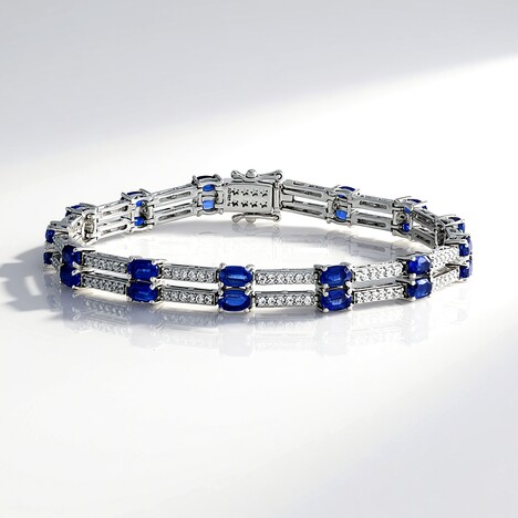 Bracciale in argento con Cianite del Nepal