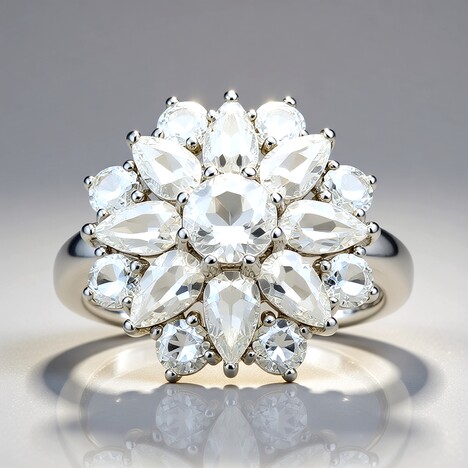 Anello in argento con Topazio Bianco