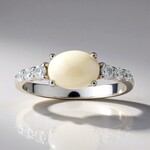 Anello in argento con Opale Bianco