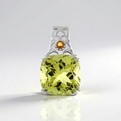 Ciondolo in argento con Quarzo Limone