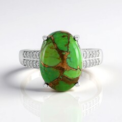Anello in argento con Turchese Kingman Mohave Verde