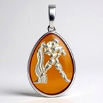 Ciondolo in argento con Ambra Baltica (dagen)