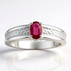 Zilveren ring met een AAA Braziliaanse Rubelliet