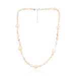 Zilveren halsketting met Witte zoetwater kweekparels (TPC)